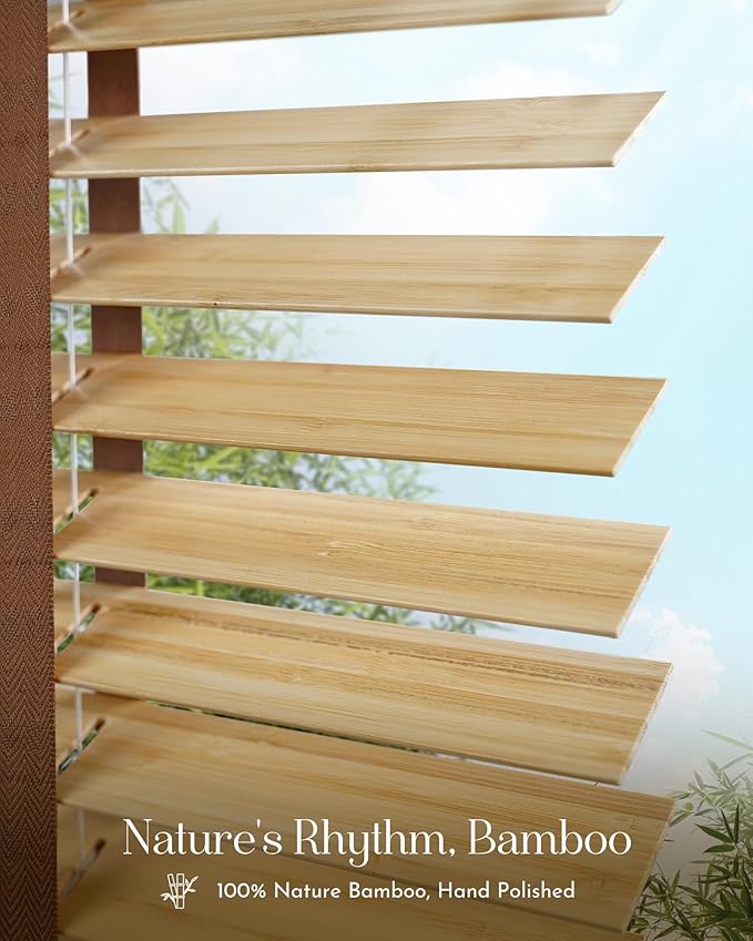 Graywind Motorized Bamboo Blinds 90% Blackout Smart Electric Horizontal Blind - Image 3