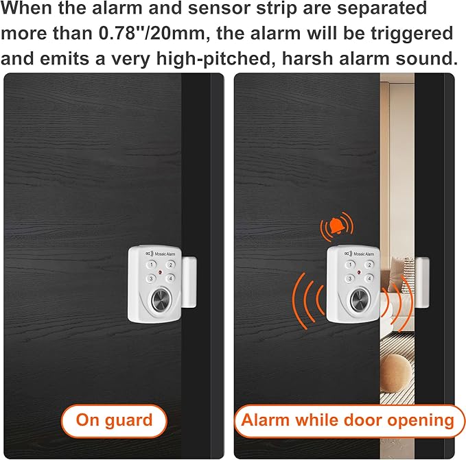 3 Pack Door Alarms with Delay When Left Open 130db Window Break Sliding Siren - Image 7