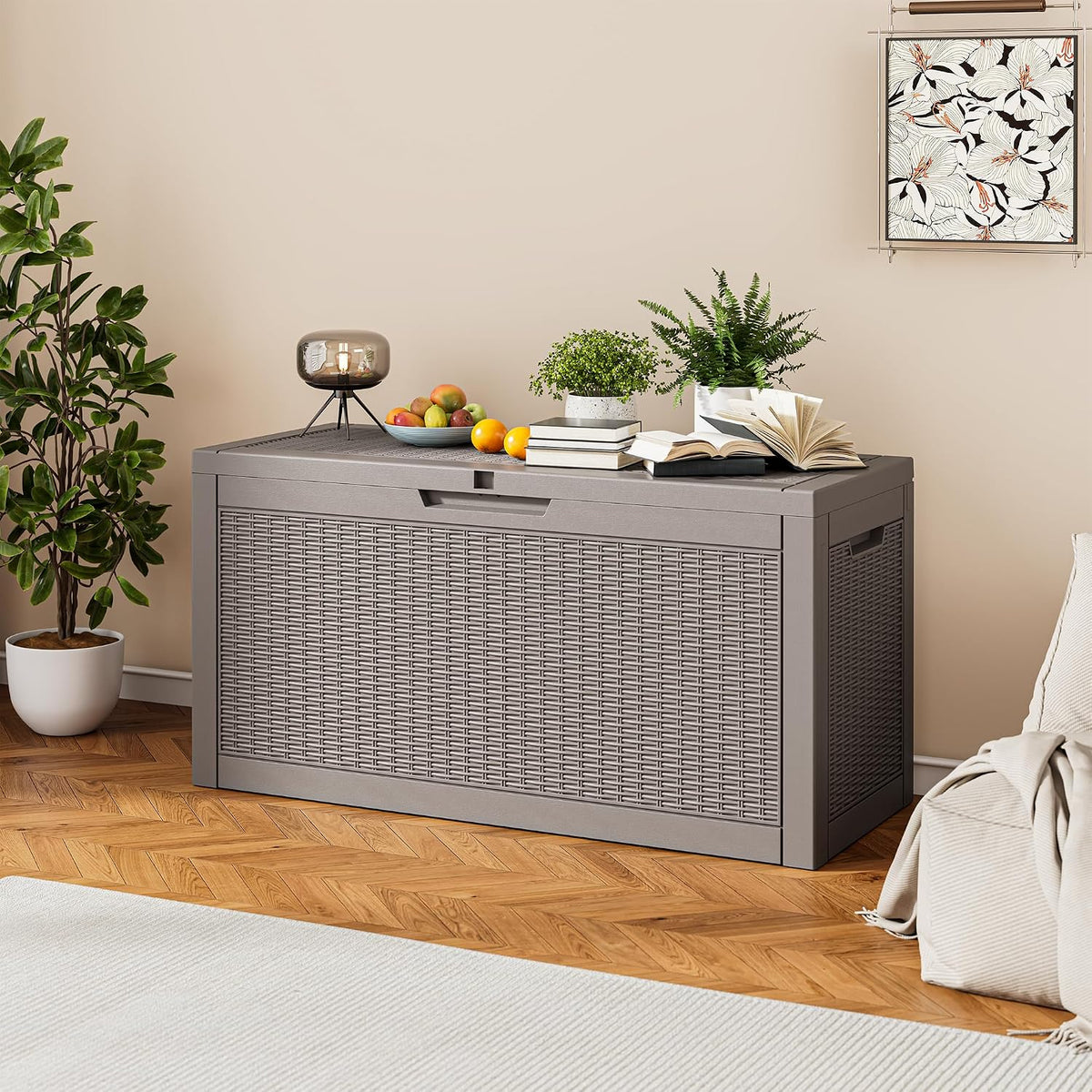 75 gallon outdoor storage box waterproof deck box, main product view