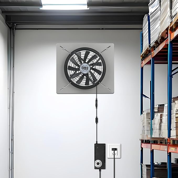 MEOZRI Basement Attic Crawlspace Ventilation Fan Window Exhaust Fan Ultra-Thin - Image 4