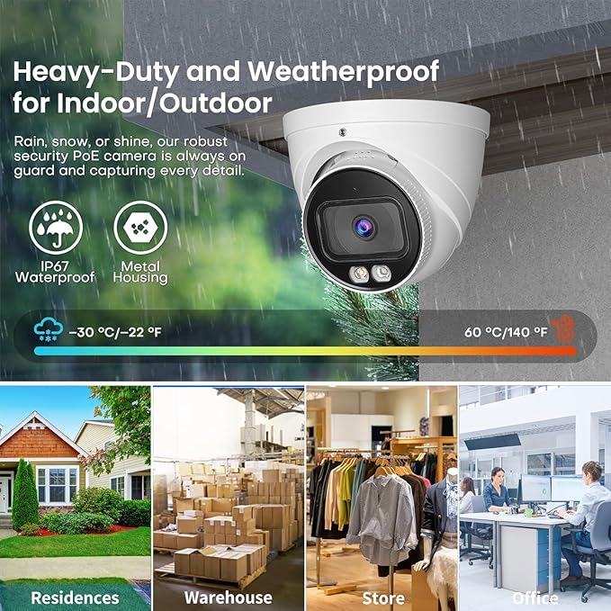 OHBET DahuaSecurity 5MP POE IP Turret Camera - Image 4