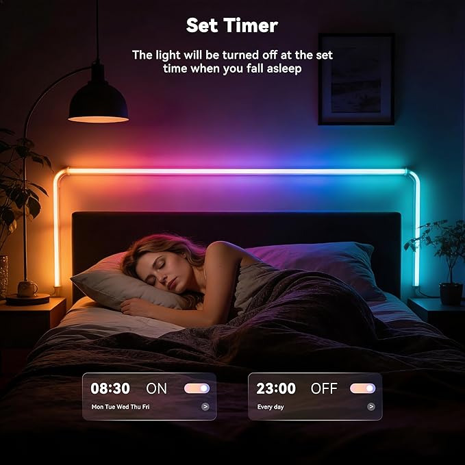 MIWISE 5V USB COB LED Strip Lights, RGB Smart IC LED Strip - Image 8