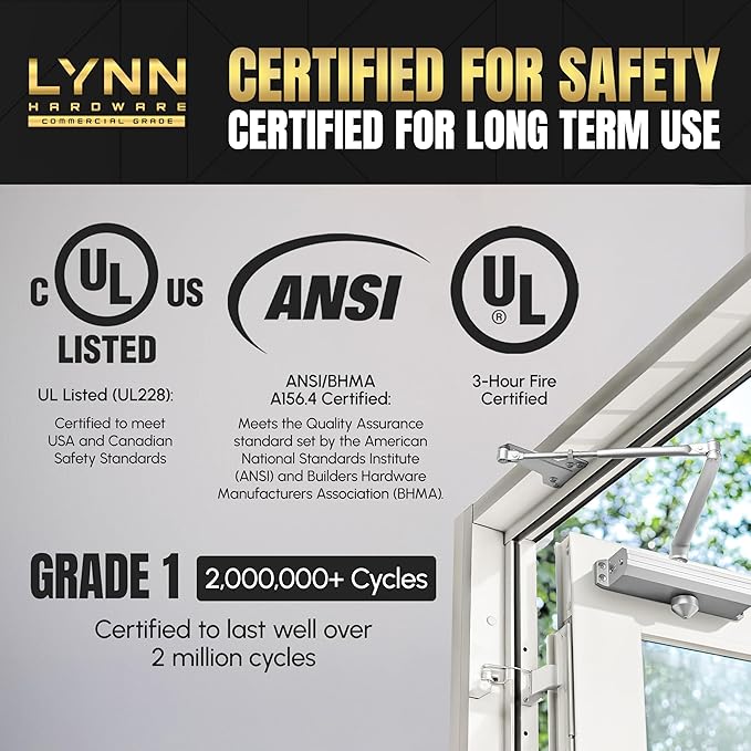 LYNN HARDWARE Medium/Heavy Duty Automatic Door Closer - Image 5