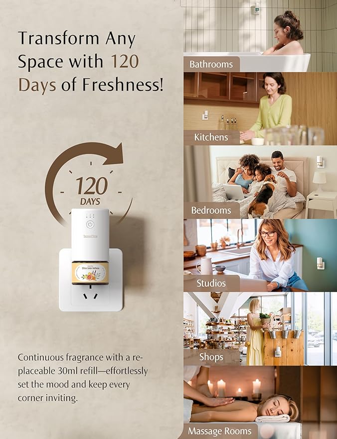 SF101 Pro Plug In Air Freshener, Waterless Essential Oil Diffuser, Non-Toxic - Image 4