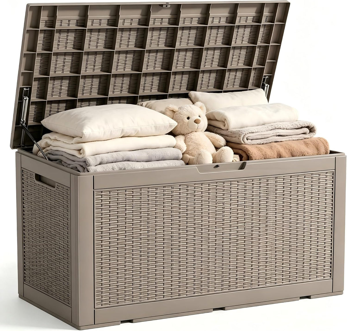 outdoor storage box resin deck box waterproof brownwicker, main product view