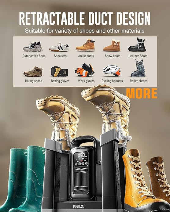 POPCHOSE Heavy-Duty Boot Dryer, Upgraded Shoe Dryer Helps Reduce Odor, Glove & - Image 3