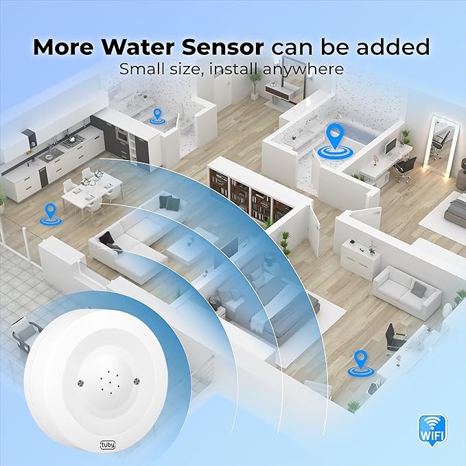 TUBY WiFi Water Leak Detector – No Hub Required, Easy Installation Smart Sensor - Image 2