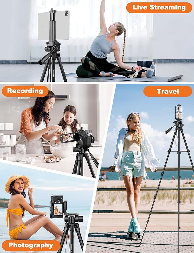 JOILCAN Phone Tripod Stand, Travel Aluminum Tripod - Image 2
