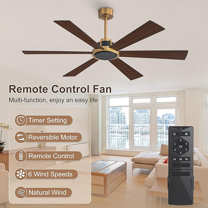 WINGBO 60 Inch Ceiling Fan without Light - Image 2