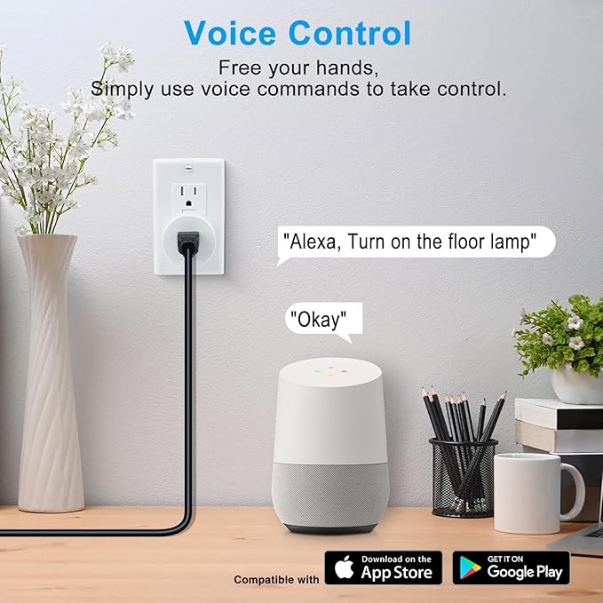 WiFi Smart Outlet Plug with Remote, Compatible with Alexa and Google Home via - Image 6