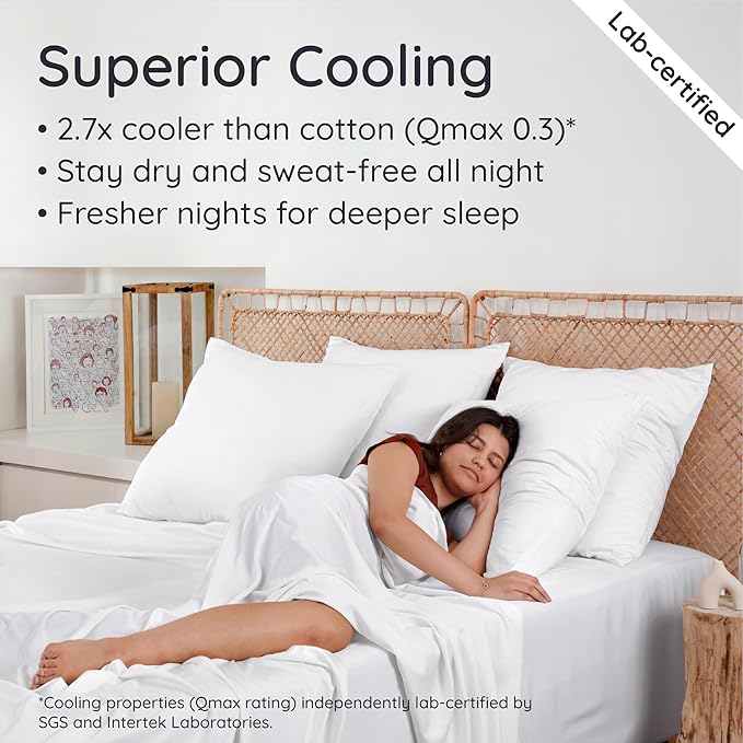 Bambaw King White Fitted Sheet Only, 100% Viscose Derived from Bamboo Sheet - Image 3