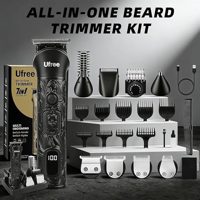 Ufree Beard Trimmer for Men, Electric Razor Shavers, Cordless Hair Clippers - Image 7