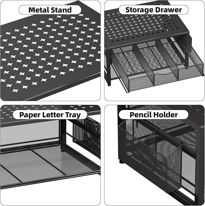 Marbrasse Metal Printer Stand for Desk - Image 3