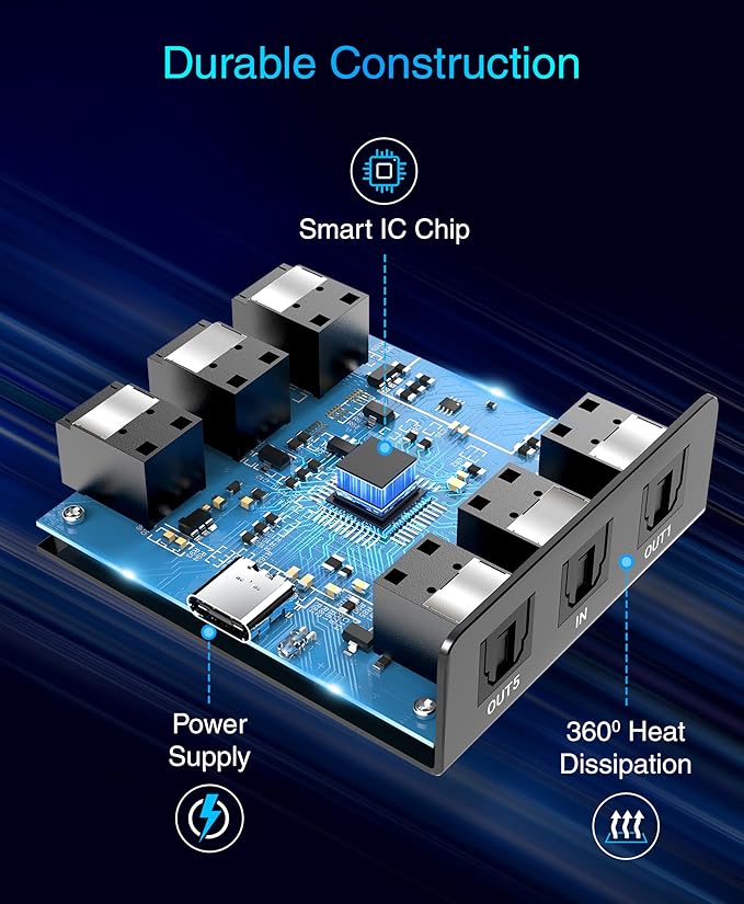 BlueRigger Digital Optical Audio Splitter 1x5 - Image 6