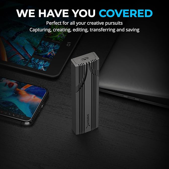 SABRENT USB C NVMe Enclosure, Tool-Free M.2 SSD Case - Image 5