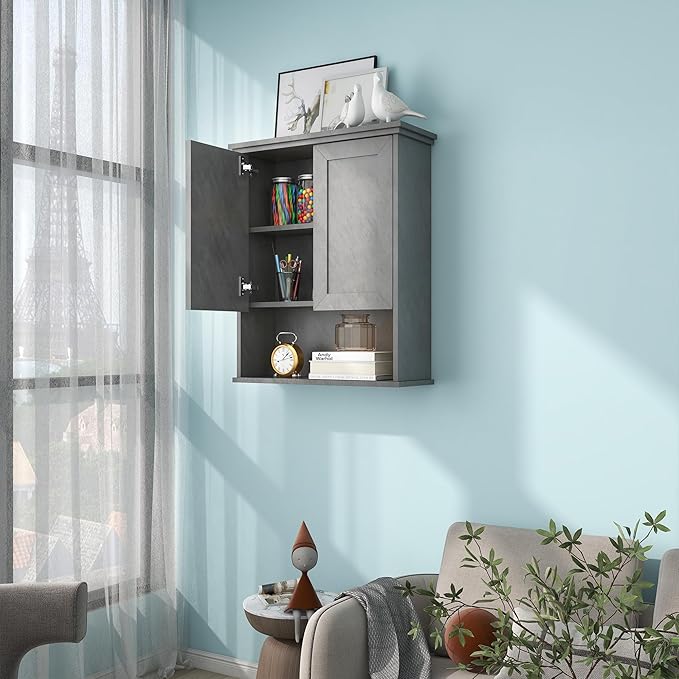 Bathroom Wall Cabinet Over Toilet Storage Cabinets 25x30 in Above Toilet Wood - Image 6