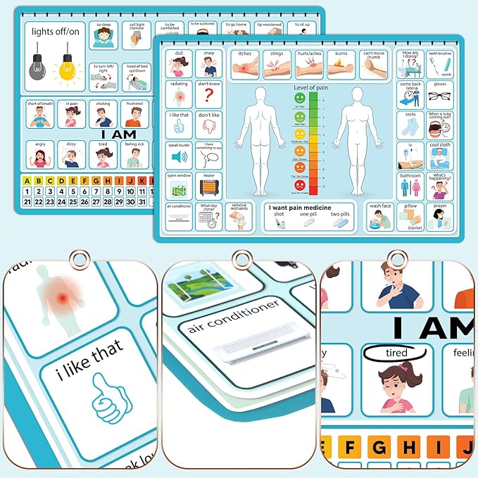 6 Pcs Communication Board for Nonverbal Adults Aphasia Colorful Picture Symbol - Image 4