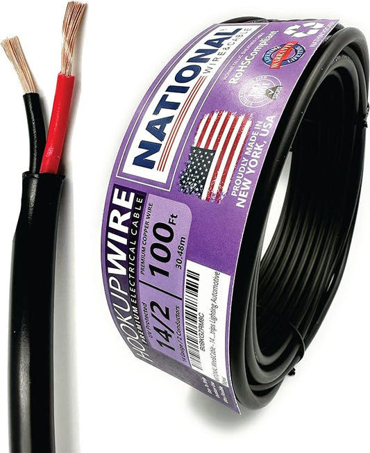 NATIONAL Wire & Cable – 14 AWG 2-Conductor Premium Copper Wire, 100 ft by NATIONALWireCable