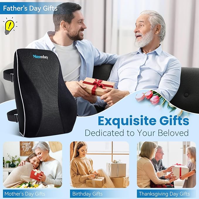 Lumbar Support Pillow for Office Chair Car, Gaming Chair Lower Back Pain Relief - Image 2