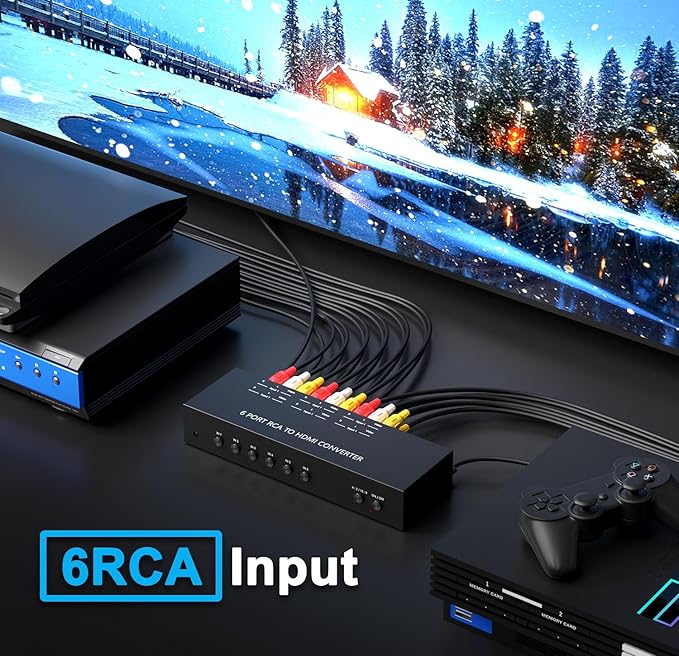 RuiPuo 6Port AV to HDMI Converter RCA/Composite/CVBS Adapter Support 16:9/4:3 - Image 4