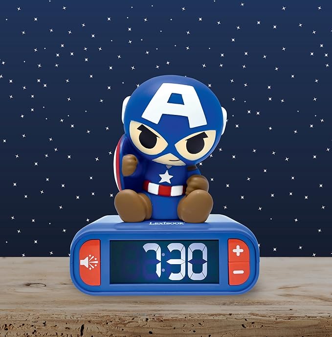 LEXiBOOK, Marvel Avengers, Avengers Nightlight Alarm Clock, Sounds and Melodies - Image 2