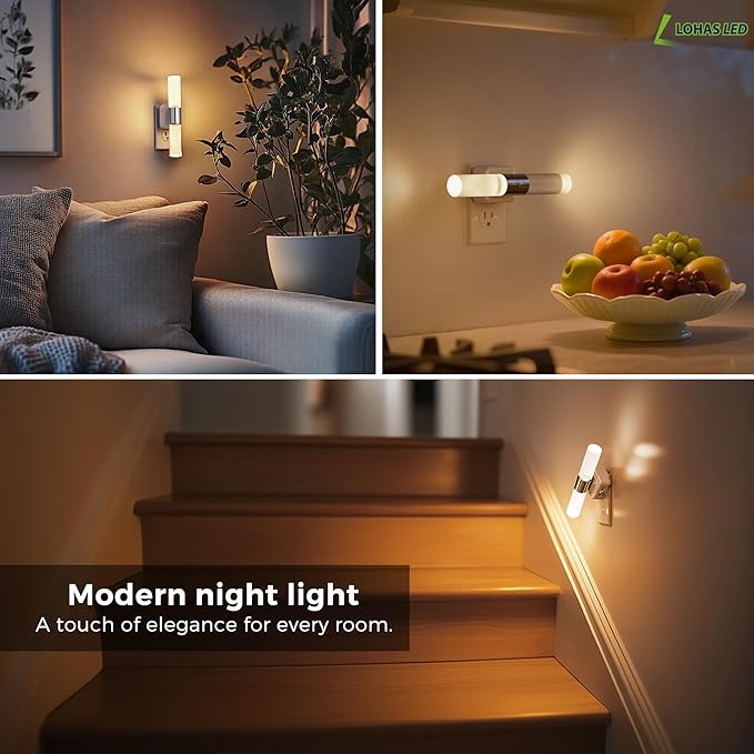 L LOHAS LED Night Light, 2 Pack Night Lights Plug into Wall, 3000K Soft White - Image 6