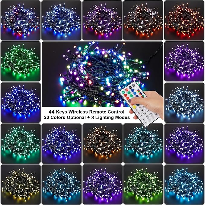 HOME LIGHTING 66ft Christmas Decorative Mini Lights, 200 LED RGB Changing 8 - Image 2
