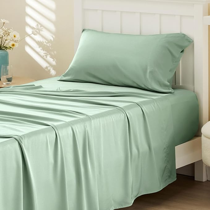 Bedsure Cooling Sheets Twin, Rayon Derived from Bamboo, Breathable & Soft Twin by BEDSURE