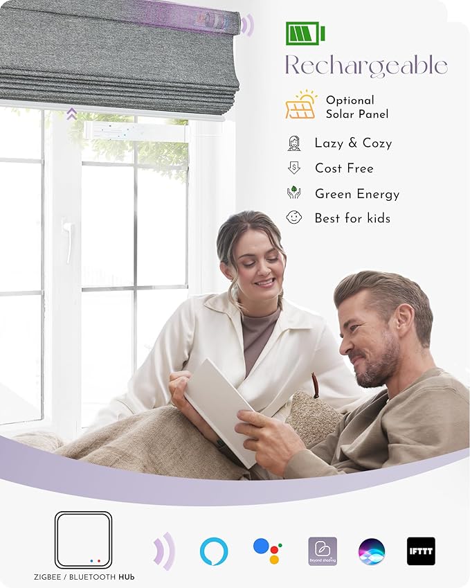 Graywind Smart Roman Shades 100% Blackout Compatible - Image 4