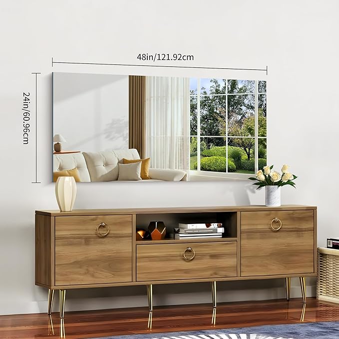 CILIBER Frameless Mirror, 24x48 Inch Large Bathroom Mirrors - Image 8
