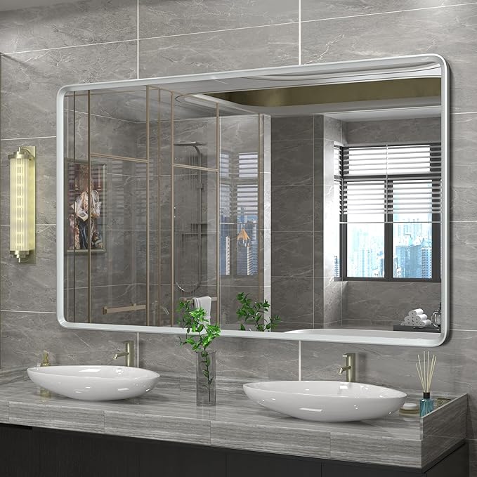 60x36 Silver Mirror for Bathroom, Large Silver Vanity Mirror for Wall, Large by GOLOMO