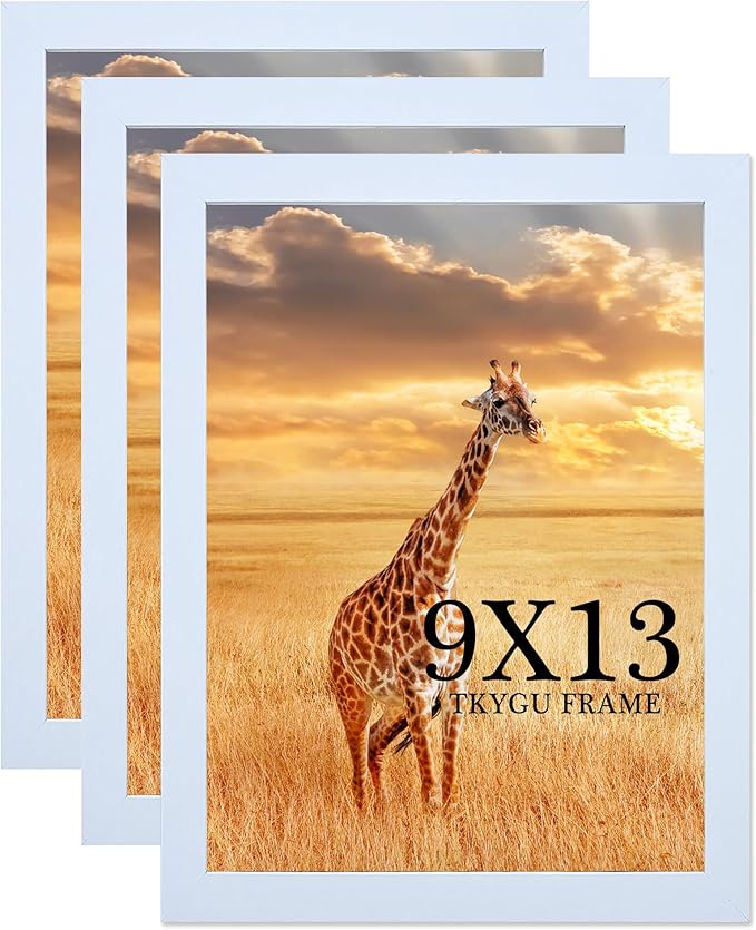TKYGU 9 x 13 Picture Frame Set of 3, 13 x 9 white Wooden Frame Wall Gallery by TKYGU