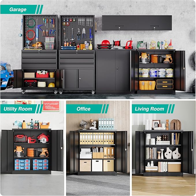 SISESOL Small Metal Storage Cabinet - Image 4