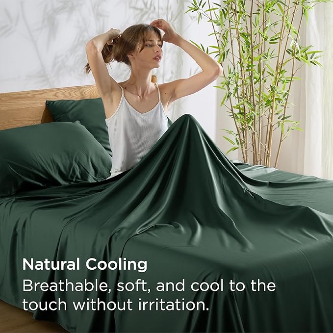 Bedsure Full Size Bed Sheets, Cooling Sheets, Rayon Derived from Bamboo - Image 4