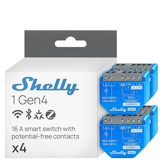 Shelly 1 Gen4 | Wi-Fi, Zigbee & Matter Smart Relay Switch by Shelly