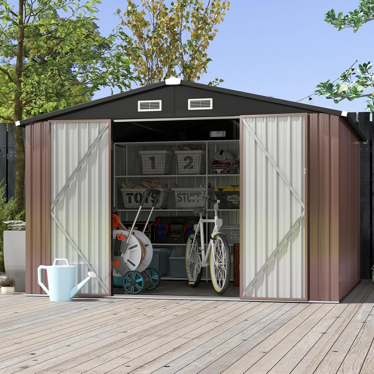 aoxun 10x8 ft shed outdoor storage shed with, main product view