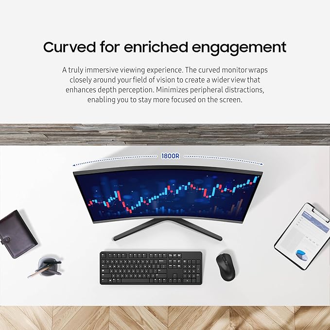 Samsung 32-inch S3 FHD 100Hz Curved Monitor, Game Mode, Eye Saver Mode - Image 4