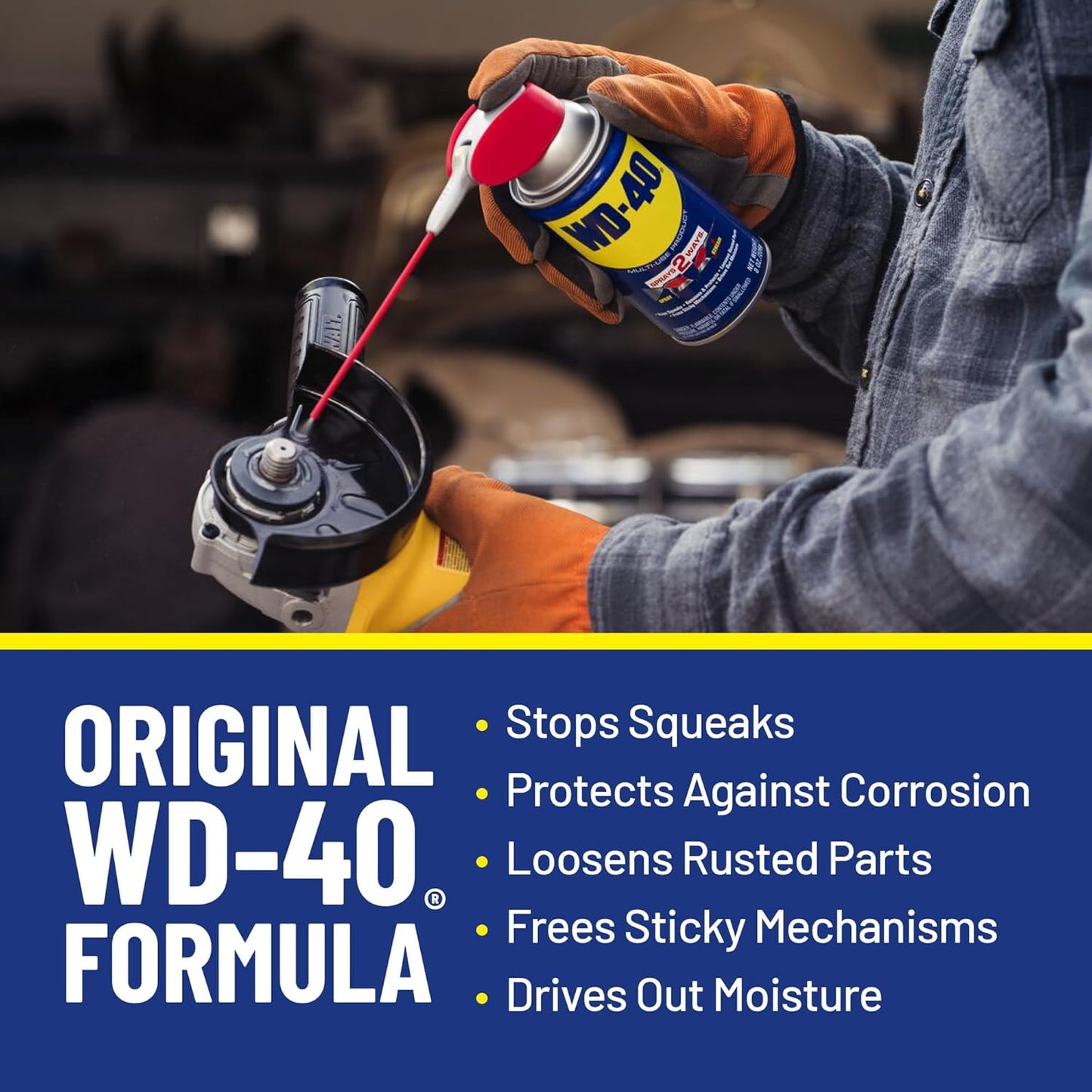 WD-40 Classic Product, Multi-Use Product, Smart Straw, 8 OZ [6-Pack] | Drives Out Moisture, Prevents Rust and Corrosion, Frees Stuck Parts, Removes Grease and Grime, Lubricates Hinges