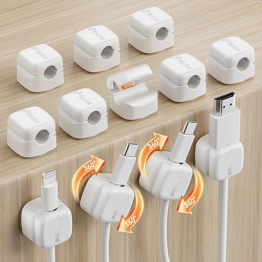 Yocice 12Pack Rotatable Cord Organizer, Spring Cable Clips Desk Cable by Yocice