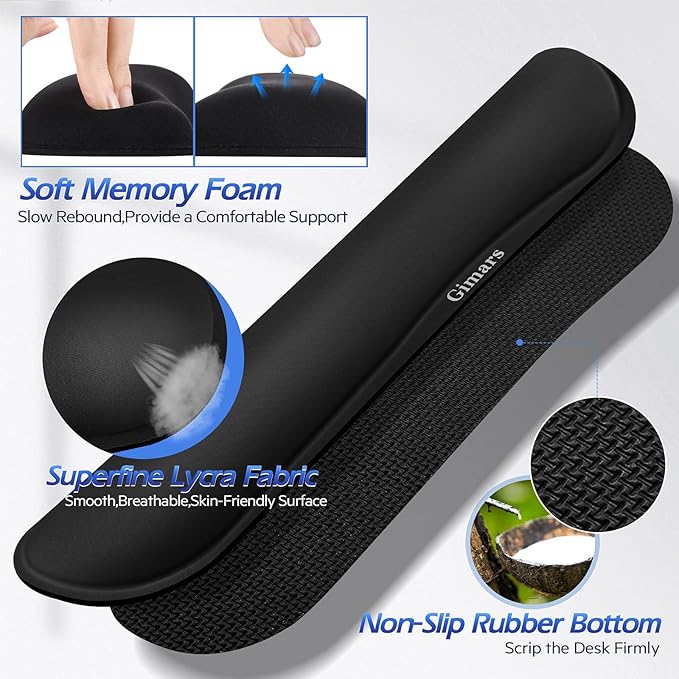 Gimars 4 in 1 Mouse Pad and Keyboard Wrist Rest Set, Large Mouse Pad - Image 6