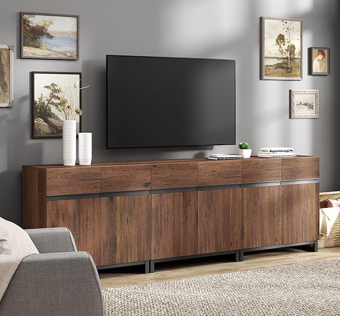Wampat Modern TV Stand for 100 inch TVs, 3 in 1 Entertainment Center Console by WAMPAT