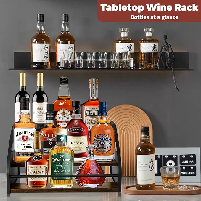 STAEVER 3-Tier Liquor Bottle Display Shelf, Exquisite Metal Design, Extra Large - Image 3