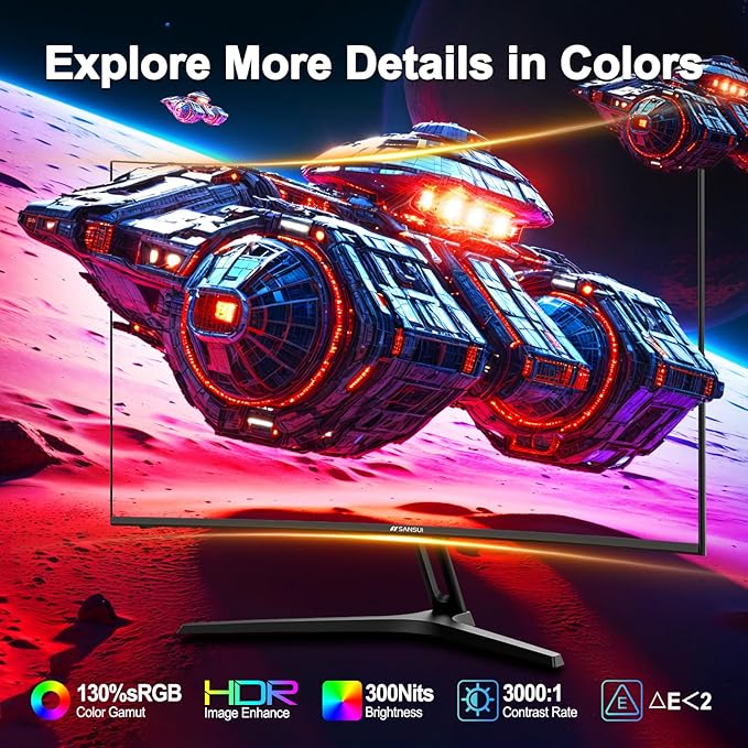 SANSUI 27 Inch Curved Gaming Monitor 200Hz 1ms - Image 8