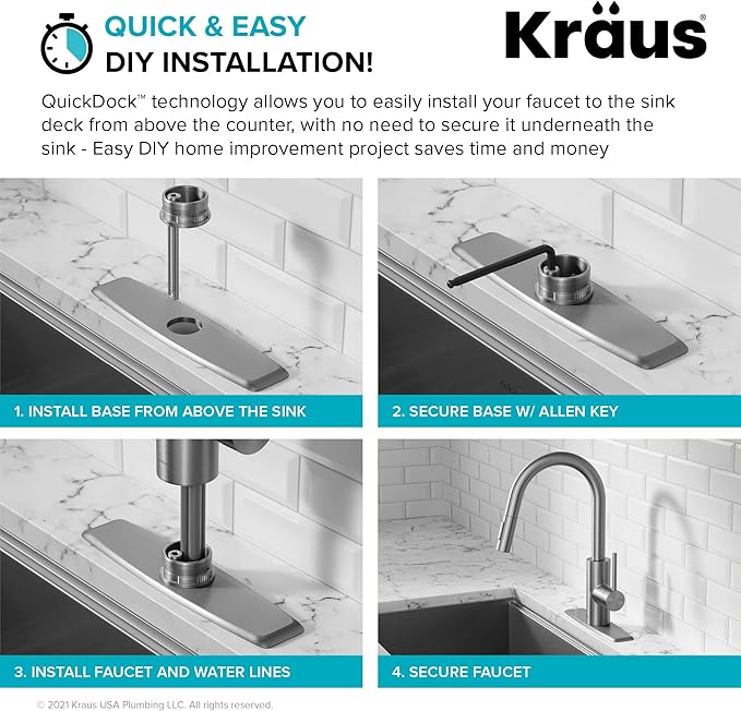 KRAUS Oletto Single Handle Pull Down Kitchen Faucet - Image 13