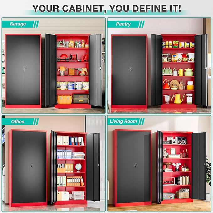 SISESOL Wide & Deep Metal Storage Cabinet - Image 5