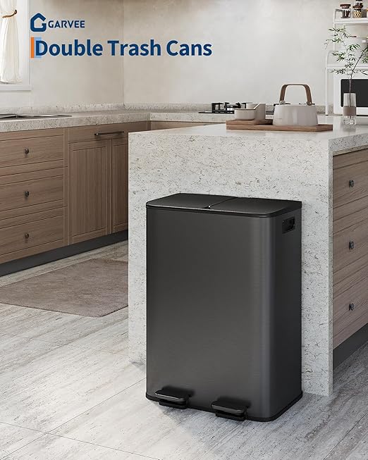 Garvee Trash Can, 2 x 8 gal Garbage Can - Image 2