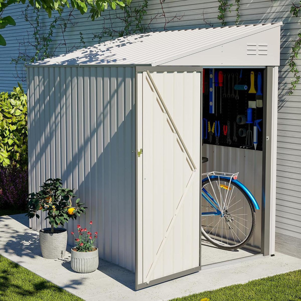 yopto 4x7 ft outdoor storage shed lean to, main product view