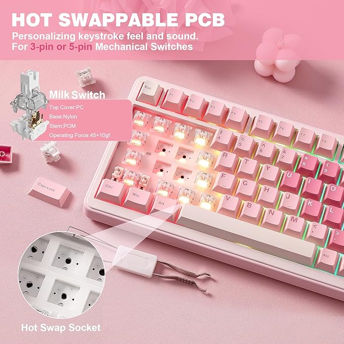 YUNZII B75 PRO Wireless Mechanical Keyboard, 75% Layout - Image 5