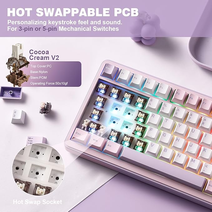 YUNZII B75 PRO Wireless Mechanical Keyboard, 75% Layout - Image 5
