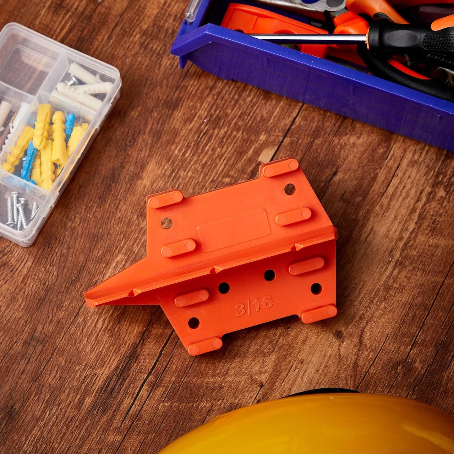 CroBlissful 4 Pcs Deck Spacers 1/8" and 3/16" Spacer Edges Deck Board Spacing Tool Orange for Pressure Treated, Composite, PVC, Plank, Hardwood Decking Tool